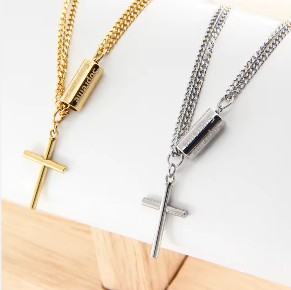 Sol Luna Cylindrical Cross Necklace