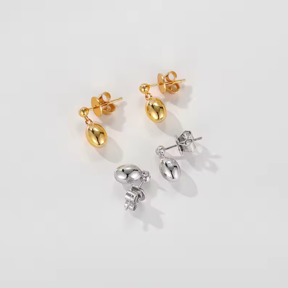 Lunar Orbit Double-Ball Teardrop Earrings