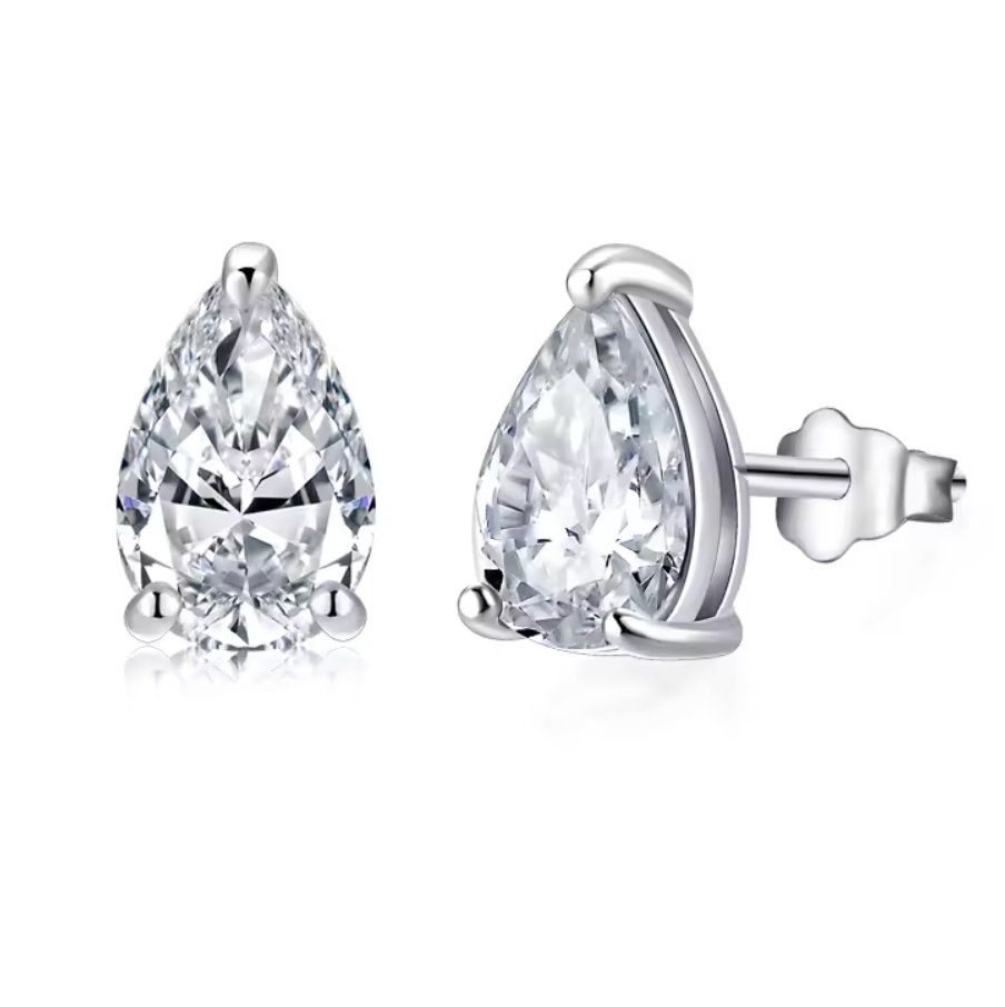 The Pear Cut Moissanite Studs